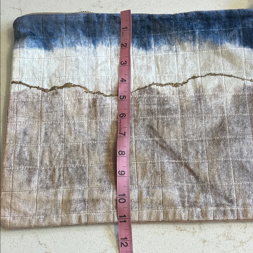 Printfresh Blue and Brown Velvet Cosmetic Bag
